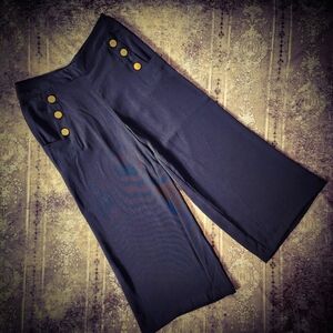 Who What Wear Black High-Rise Gaucho Pants
